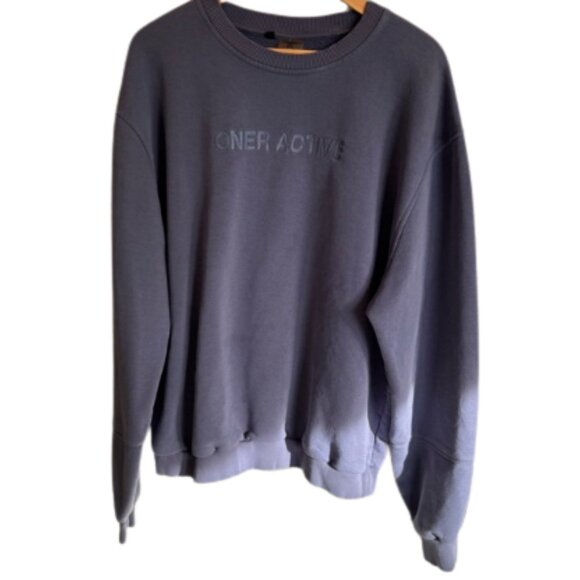 Oner Active Classic Lounge Oversized Crewneck Sweatshirt Gray/Blue - Size XL - Picture 1 of 10